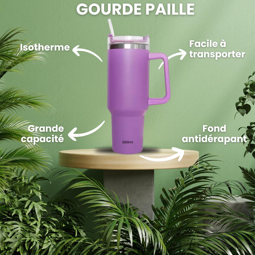 Gourde avec Paille Mauve